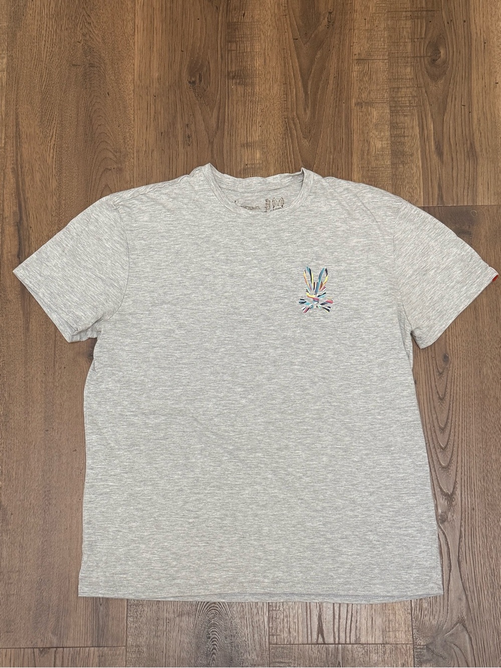 Psycho Bunny Multi Colored Logo Tee Shirt Mens‎ Grey Small